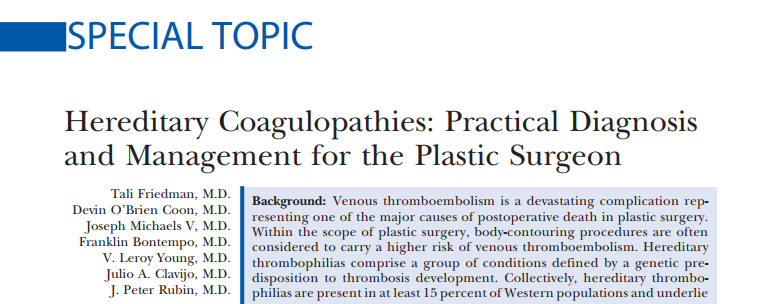 Hereditary Coagulopathies Practical Diagnosis