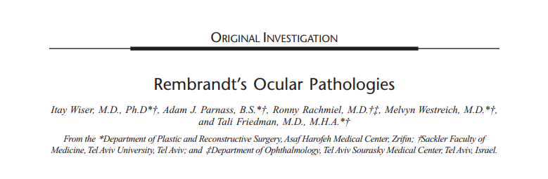 Rembrandt’s Ocular Pathologies